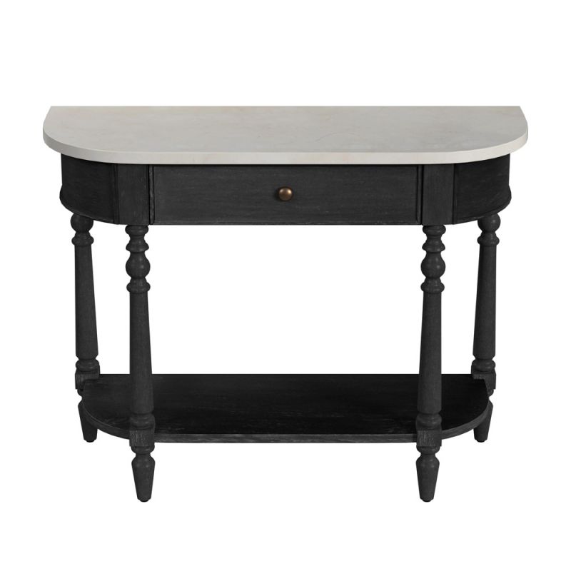 Butler Specialty Company - Danielle 40 in. W Rectangular Marble & Wood 1 Drawer Console Table, Black - 5517432