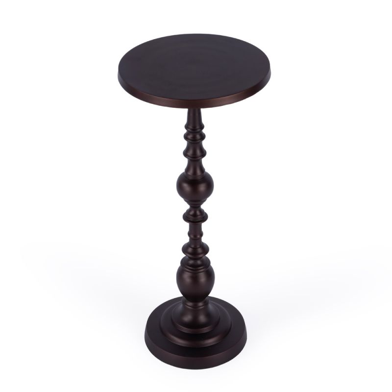 Butler Specialty Company - Darien Outdoor 10 in. Round Metal Pedestal Side Table, Bronze - 4324471