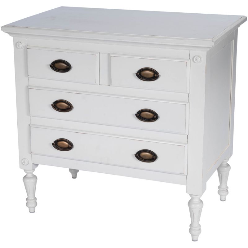 Butler Specialty Company - Easterbrook 31.5 in. W Rectangular Wood 4 Drawer Accent Storage Chest, White - 9306288