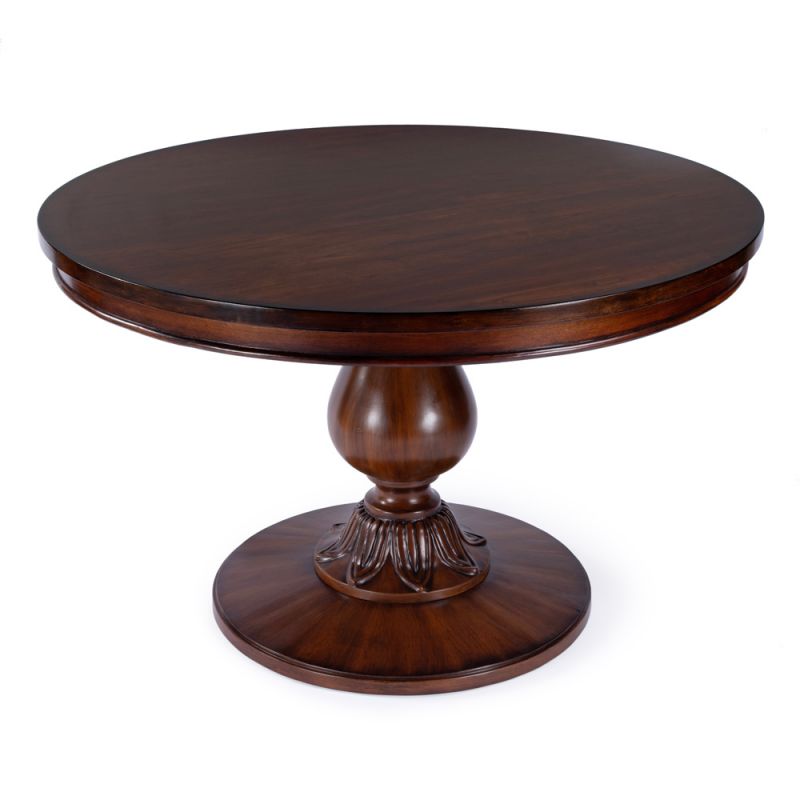 Butler Specialty Company - Evie 48 in. W Round Wood Pedestal Dining Table, Medium Brown - 5716011