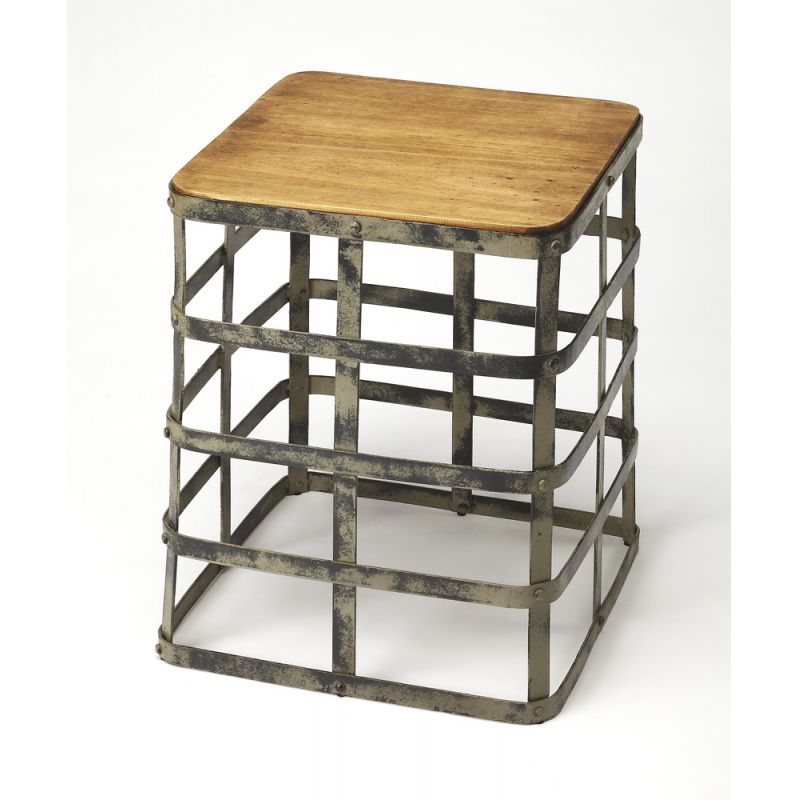 Butler Specialty Company - Gantry 16 in. W Square Wood & Metal Industrial Chic Side Table, Multi-Color - 4338330