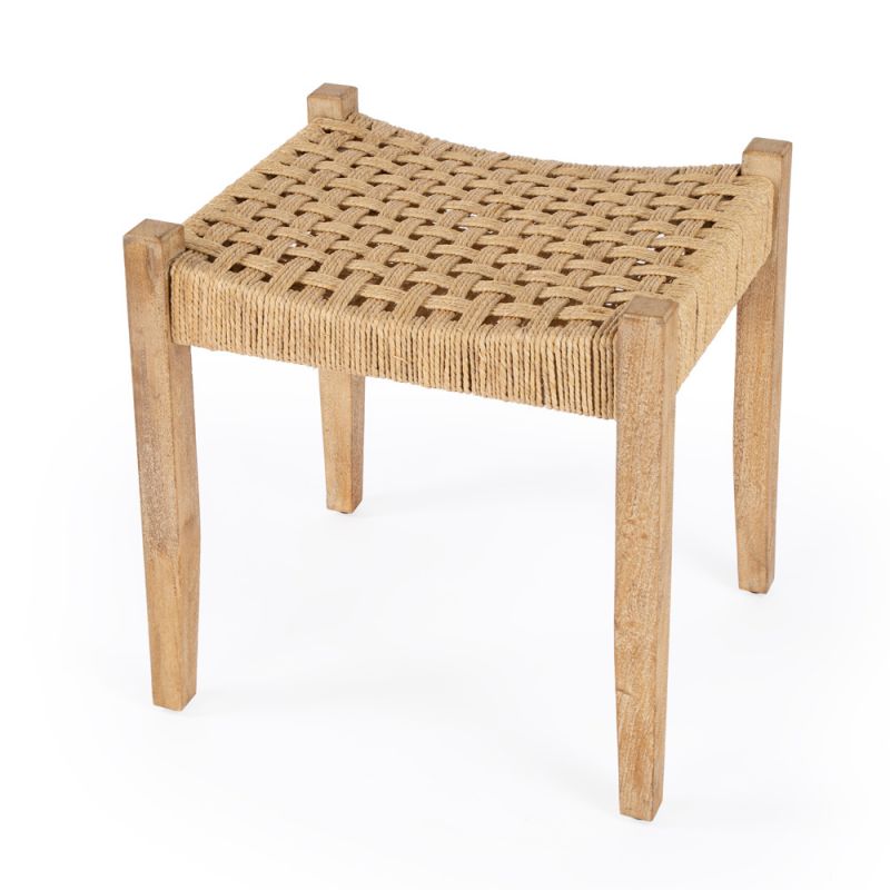 Butler Specialty Company - Garner 19.5 in. W Rectangular Woven Jute Accent Stool, Natural - 4269312