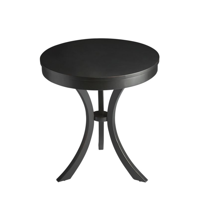 Butler Specialty Company - Gerard 24 in. W Round Wood Side Table, Black - 7007111