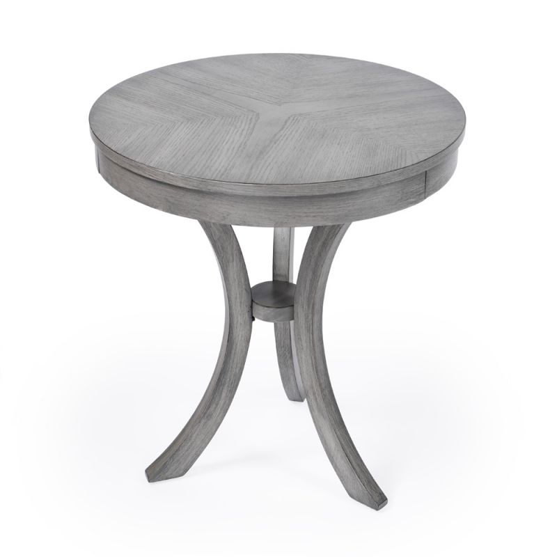 Butler Specialty Company - Gerard 24 in. W Round Wood Side Table, Gray - 7007418