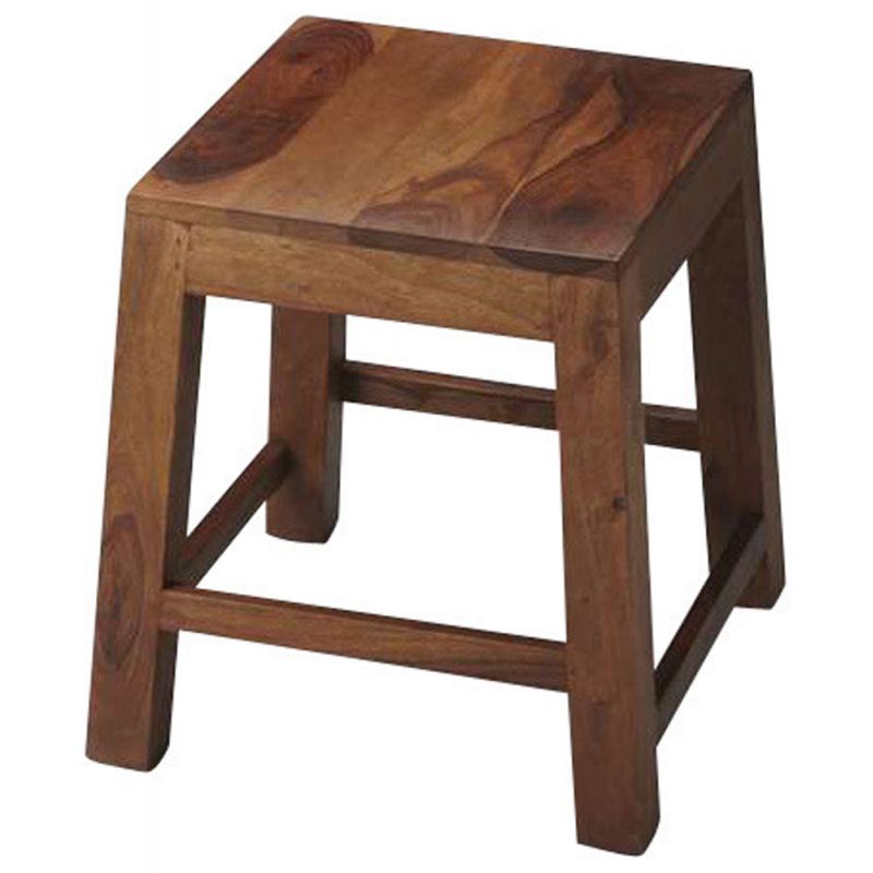 Butler Specialty Company - Hewett 16.5 in. Seat Height Square Solid Wood Stool, Light Brown - 3455140