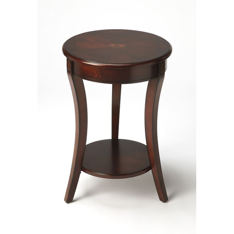 Butler Specialty Company - Holdin 18 in. W Round Wood Side Table, Dark Brown - 992024