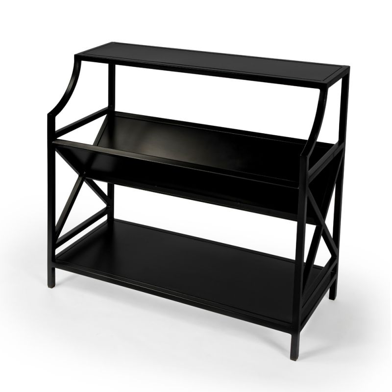 Butler Specialty Company - Keats 36 in. W Metal Library 2 Tier Bookcase, Black - 6112025