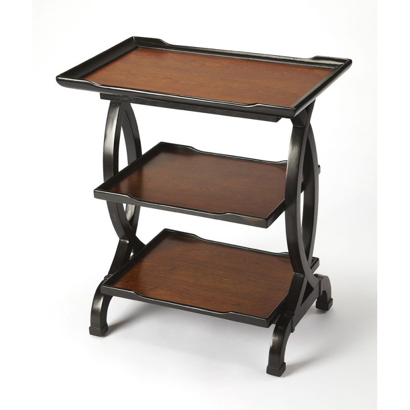 Butler Specialty Company - Kimiko 26 in. W Rectangular Wood 3 Tier Side Table, Dark Brown - 1570109