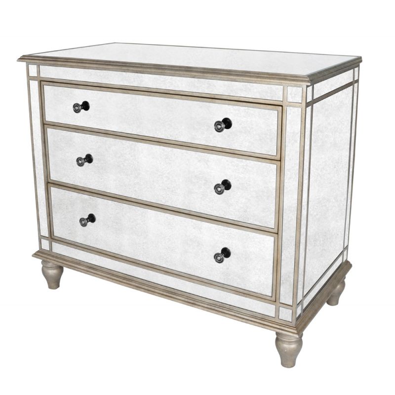 Butler Specialty Company - Laflin 38 in. W Rectangular Mirrored 3 Drawer Console Chest, Silver - 1122146