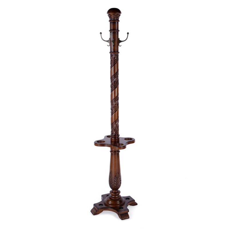 Butler Specialty Company - Heritage - Laird 70 in. H Wood Free-Standing Coat Rack With Umbrella Holder, Brown - 971001