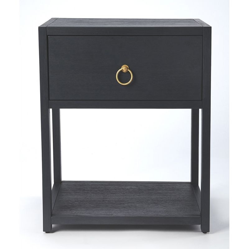 Butler Specialty Company - Lark 21 in. W Rectangular Wood 1 Drawer with Lower Shelf End Table, Navy Blue - 5384291