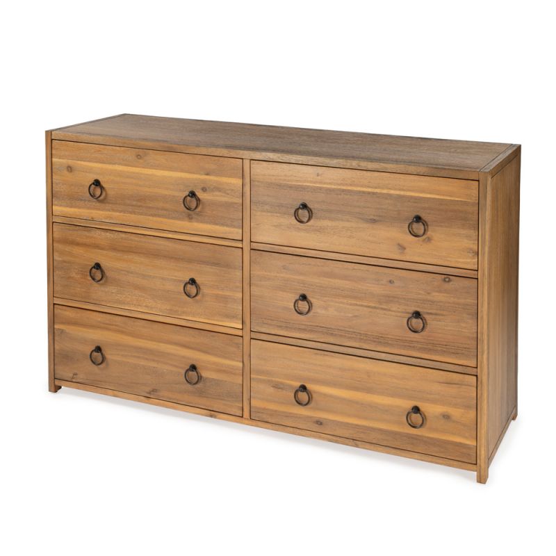 Butler Specialty Company - Lark 60 in. W Rectangular Wood 6 Drawer Dresser, Light Brown - 5525312