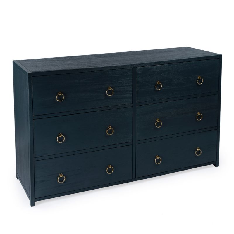 Butler Specialty Company - Lark 60 in. W Rectangular Wood 6 Drawer Dresser, Navy Blue - 5525291