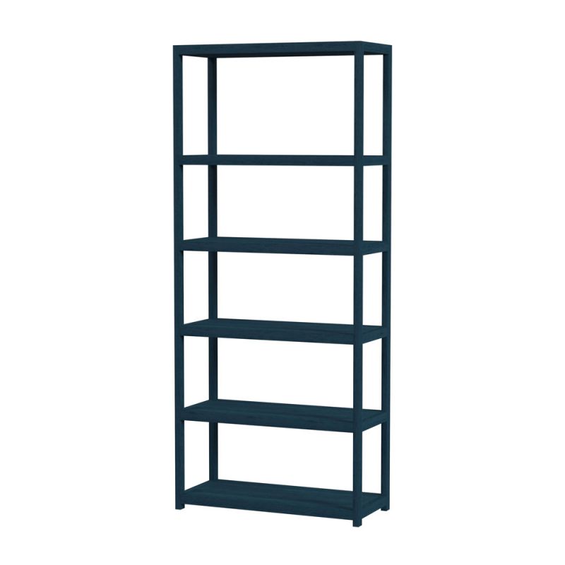 Butler Specialty Company - Lark 75 in. H x 30 in. W Wood 5 Tier Etagere Bookcase, Navy Blue - 5702291