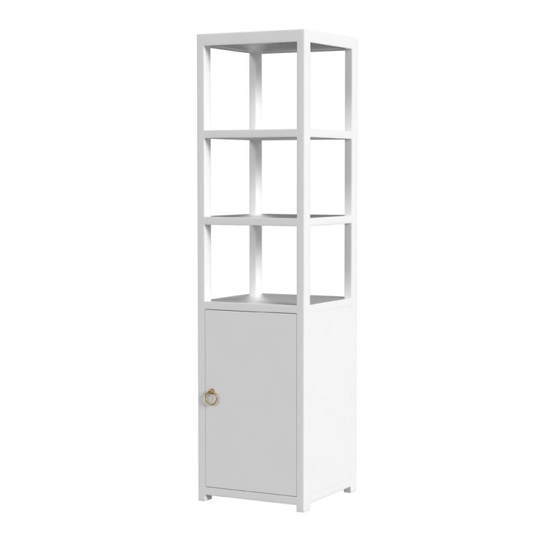 Butler Specialty Company - Lark 70 in. H x 18 in. W Wood 3 Tier 1 Door Narrow  Etagere Bookcase, White - 5565304