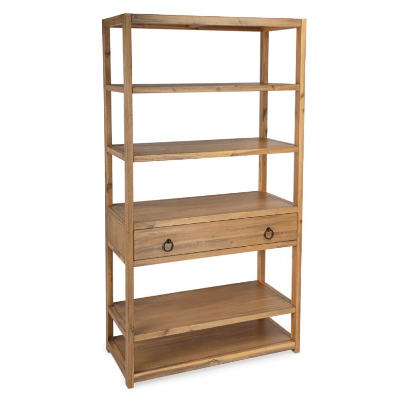 Butler Specialty Company - Lark 70 in. H x 39 in. W Wood 5 Tier Etagere Bookcase, Light Brown - 5391312