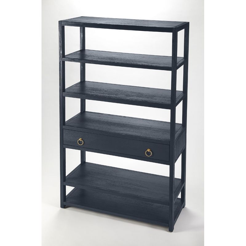 Butler Specialty Company - Lark 70 in. H x 39 in. W Wood 5 Tier Etagere Bookcase, Navy Blue - 5391291