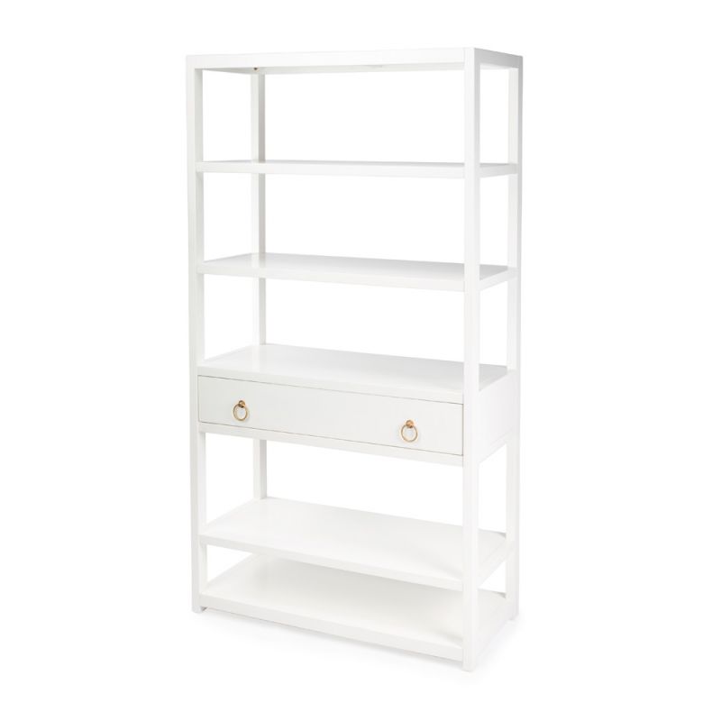 Butler Specialty Company - Lark 70 in. H x 39 in. W Wood 5 Tier Etagere Bookcase, White - 5391304