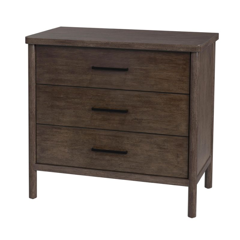 Butler Specialty Company - Lennon 34 in. W Rectangular 3 Drawer Wood Rounded Leg Dresser, Brown - 5754474