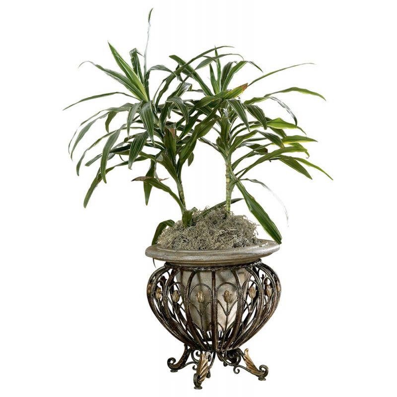 Butler Specialty Company - Matthias 20 in. H Round Metal & Stone Planter, Multi-Color - 919070