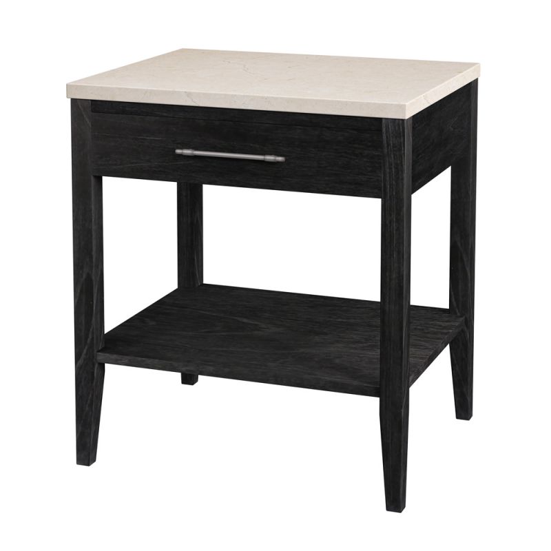 Butler Specialty Company - Mayfair 22 in. W Rectangular 1 Drawer Wood and Marble Nightstand, Black - 5751432