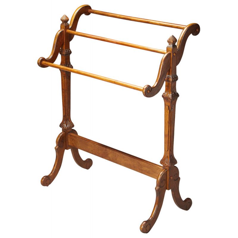 Butler Specialty Company - Newhouse 37.25 in. H x 29.25 in. W Rectangular Wood Blanket Stand, Medium Brown - 1910001