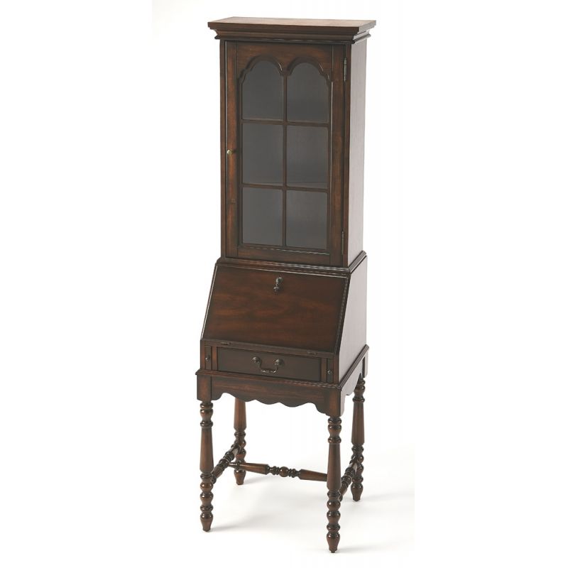 Butler Specialty Company - Newlark 74 in. H x 20 in. W Wood Secretary with Closed Door Storage, Dark Brown - 4364024