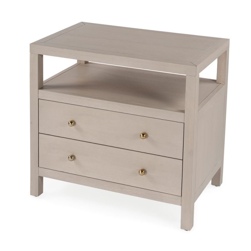 Butler Specialty Company - Nora 28 in. W 2 Drawer Wood Nightstand, Taupe - 5732450