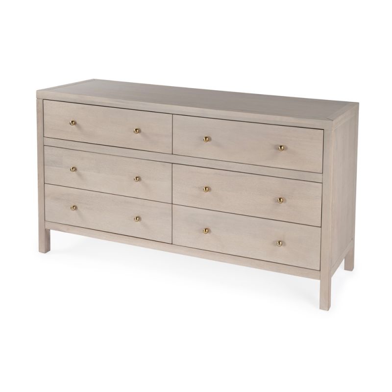 Butler Specialty Company - Nora 60 in. W 6 Drawer Wood Dresser, Taupe - 5733450