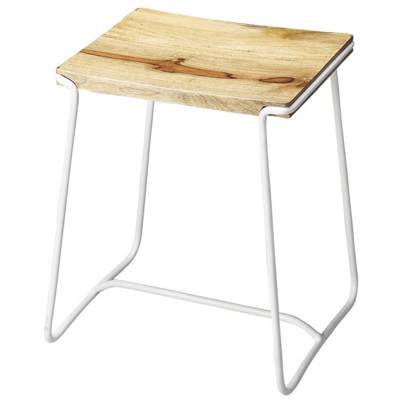 Butler Specialty Company - Parrish 21.5 in. Seat Height Wood & Metal Backless Counter Height Stool, White - 4272288