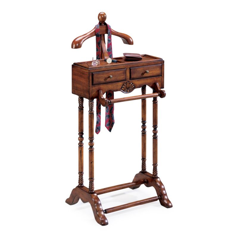 Butler Specialty Company - Petrov 46.25 in. H x 22 in. W Wood Clothing Valet Stand, Dark Brown - 900024