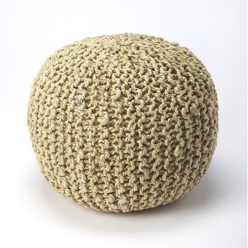 Butler Specialty Company - Pincushion 19 in. W Round Woven Pouffe, Natural - 3689140