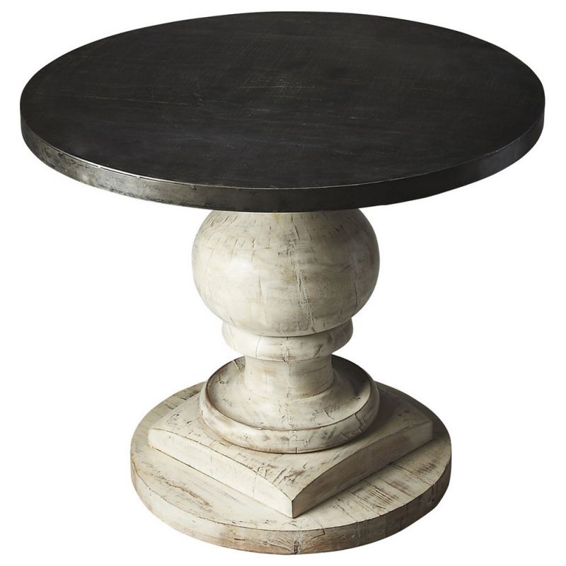 Butler Specialty Company - Artifacts - Pompei 36 in. W Round Wood & Metal Foyer Table, Black/White - 4241290