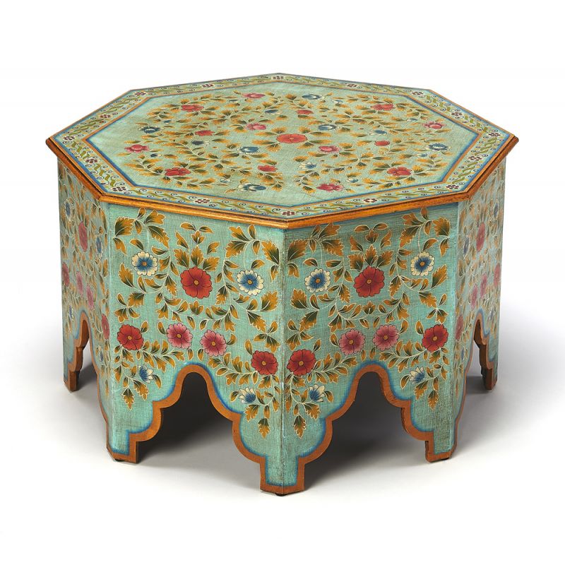 Butler Specialty Company - Artifacts - Priya Hand Painted Coffee Table, Green - 5362290