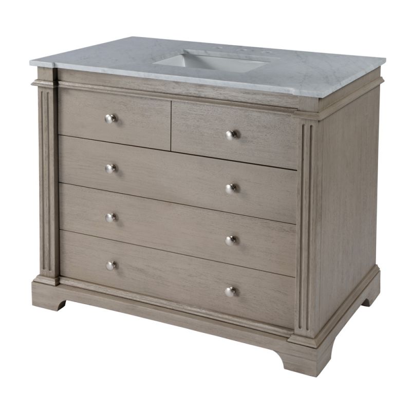 Butler Specialty Company - Rachelle 42 in. W. Single Marble Top Bathroom Vanity/Sink Set, Gray - 5571329