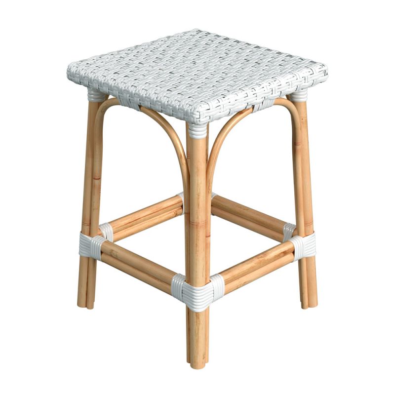 Butler Specialty Company - Riviera 24 in. Seat Height Square Rattan Counter Height Stool, Glossy White - 5757304