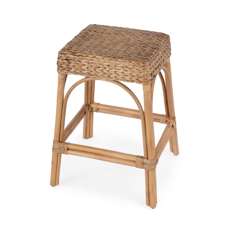 Butler Specialty Company - Robias 24.5 in. Seat Height Rectangular Rattan Backless Counter Height Stool, Light Brown - 5513440