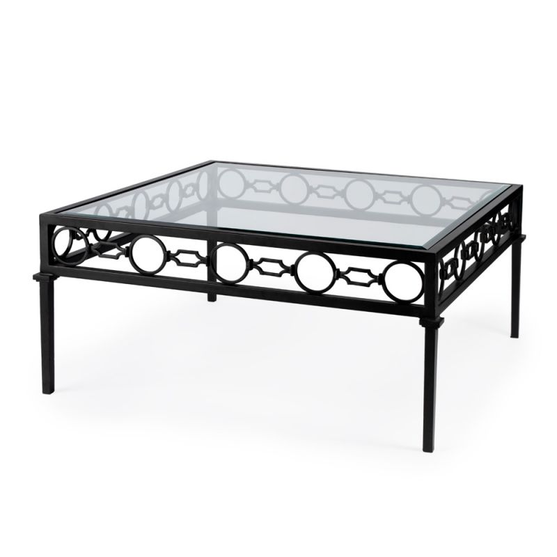 Butler Specialty Company - Southport Indoor/Outdoor 38.5 in. W Square Iron Coffee Table, Black - 5663437