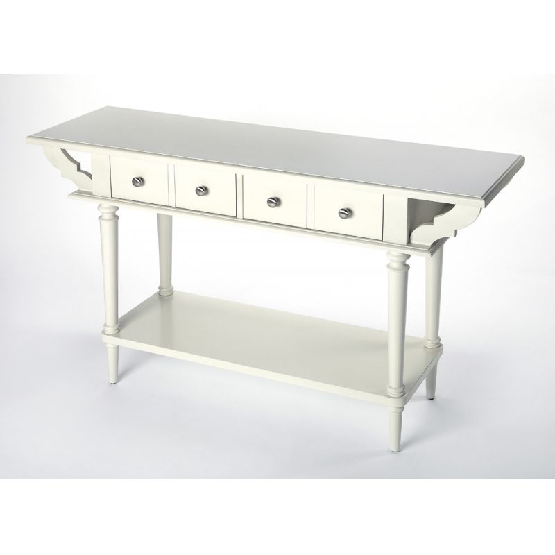 Butler Specialty Company - Talia 54 in. W Rectangular Wood 2 Drawer & Lower Shelf Console Table, White - 4375288