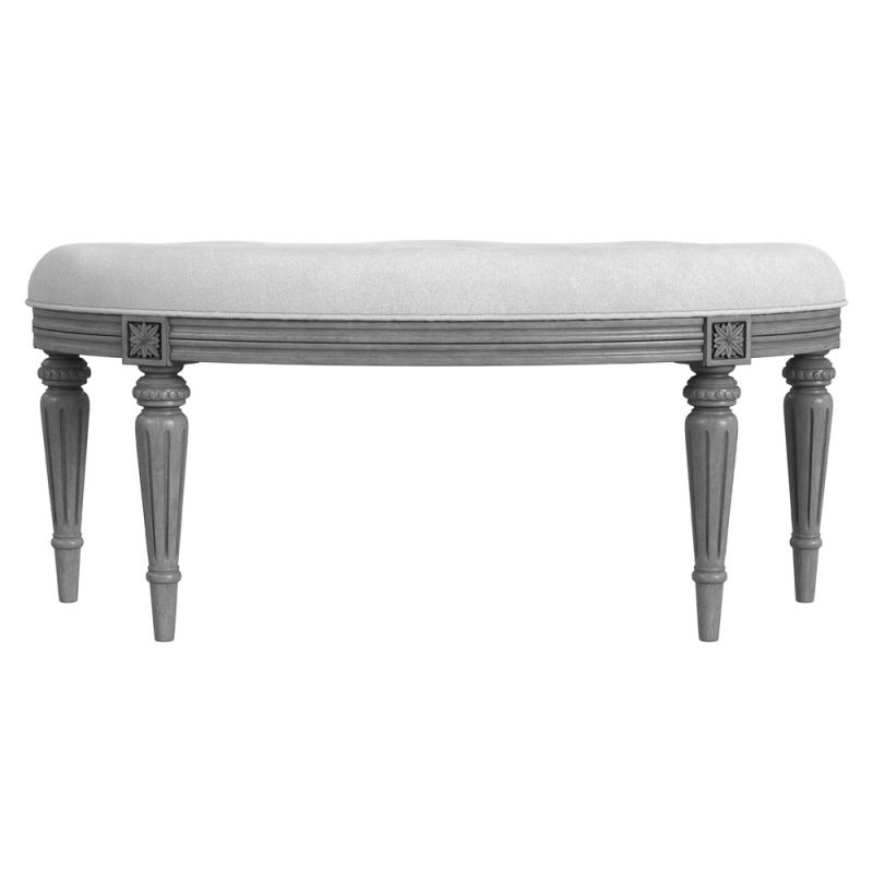 Butler Specialty Company - Tamara 45 in. W Demilune Upholstered Backless Bench, Gray - 1120418