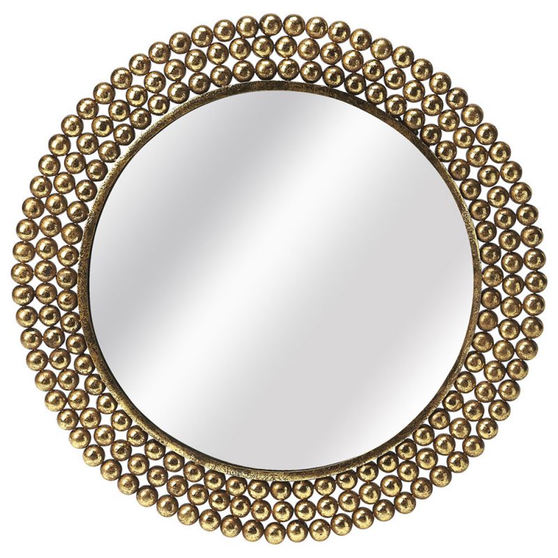 Butler Specialty Company - Tiny Bubbles 26 in. W Round Mirror & Iron Antique Wall Mirror, Gold - 3538226