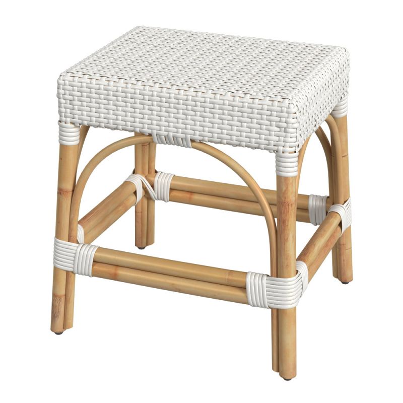 Butler Specialty Company - Robias - Tobias 18 in. Seat Height Round Rattan Stool, White - 5746304