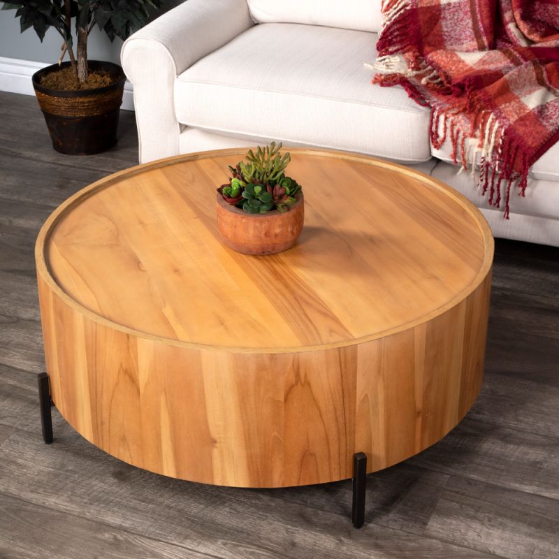 Butler Specialty Company - Tori 40 in. W Round Wood Coffee Table, Light Brown - 5514273