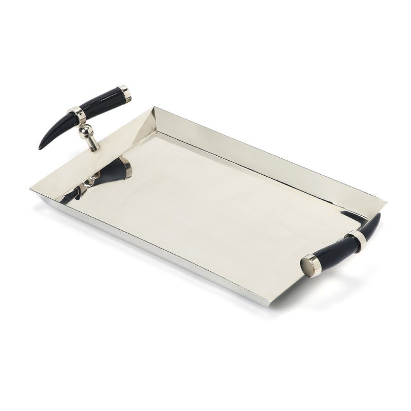 Butler Specialty Company - Hors D'oeuvres - Vito Stainless Steel Rectangular Serving Tray, Silver - 3826016