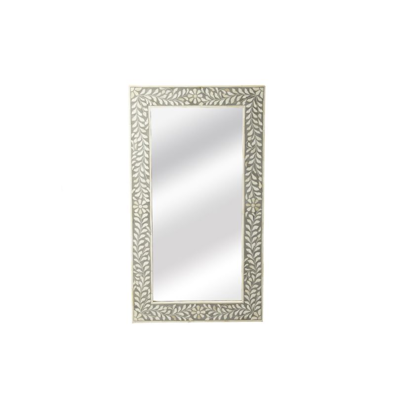 Butler Specialty Company - Vivienne 36.5 in. H x 20.5 in. W Rectangular Bone Inlay & Wood Wall Mirror, Gray - 3479321