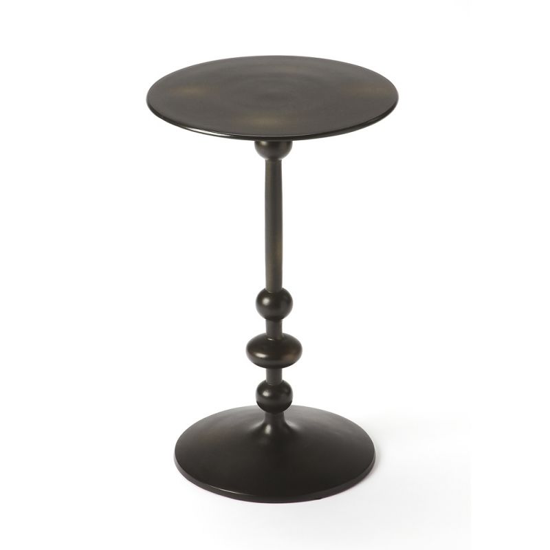 Butler Specialty Company - Zora 12 in. W Round Metal Indoor Pedestal Side Table, Black - 9340025