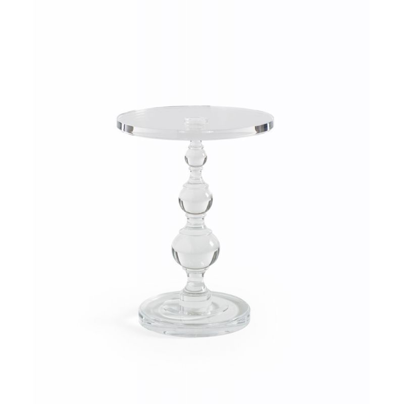 Caracole - Classic All Clear - Acrylic Pedestal Side Table - TRA-ACCTAB-005