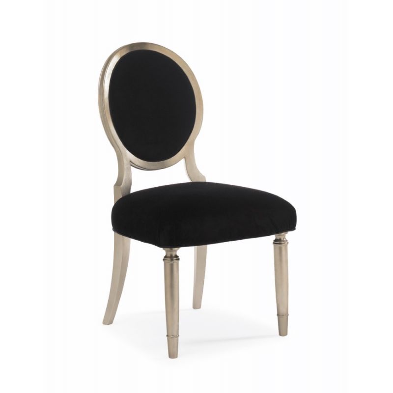 Caracole - Classic Chit-Chat Side - Black Velvet Dining Chair - (Set of 2) - TRA-SIDCHA-006