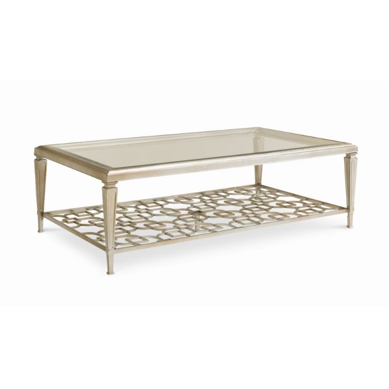 Caracole - Classic Socialite - Coffee Table with Fretwork Shelf - CON-COCTAB-014
