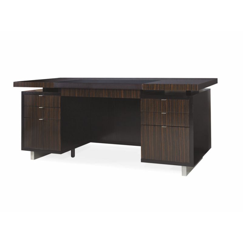 Century Furniture - Century Office - Ebony Desk - Black Leather Top - N3E-701-1